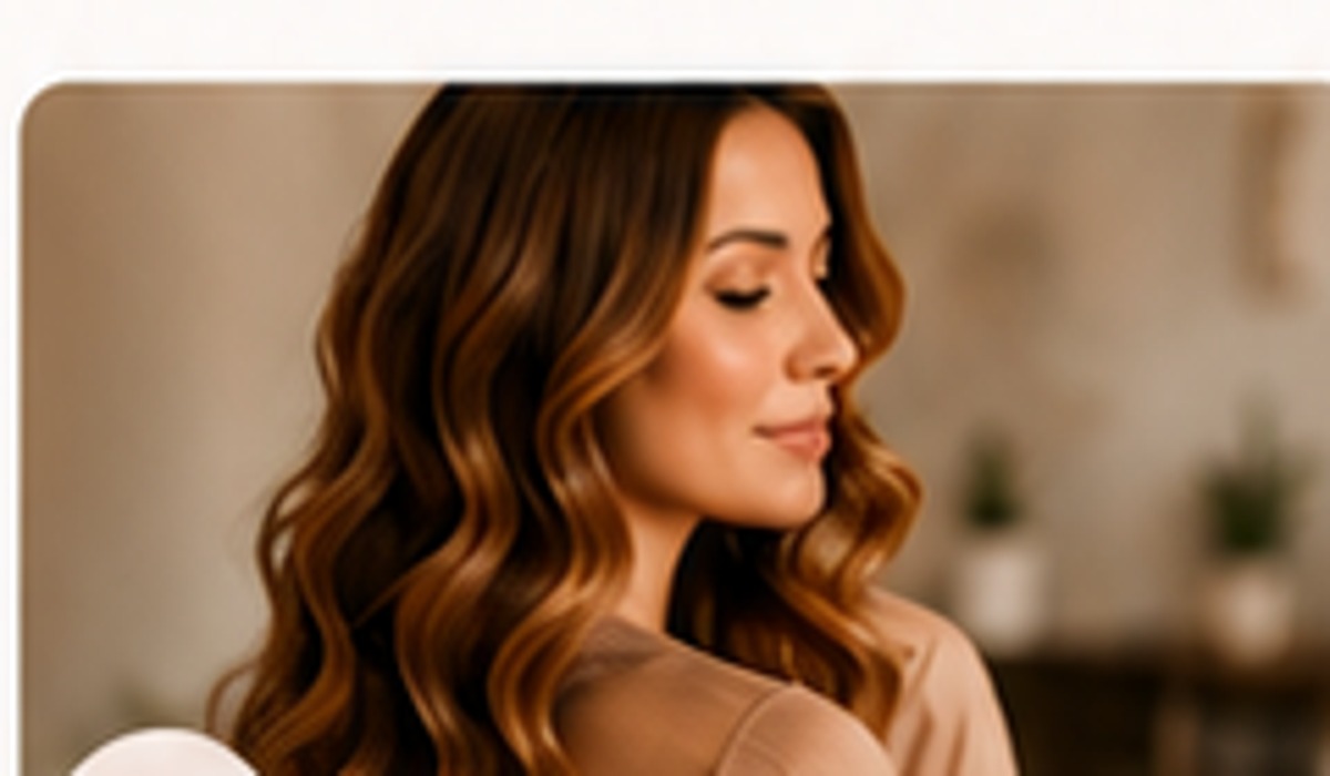 Gepflegtes Damenstyling mit weichen Wellen
