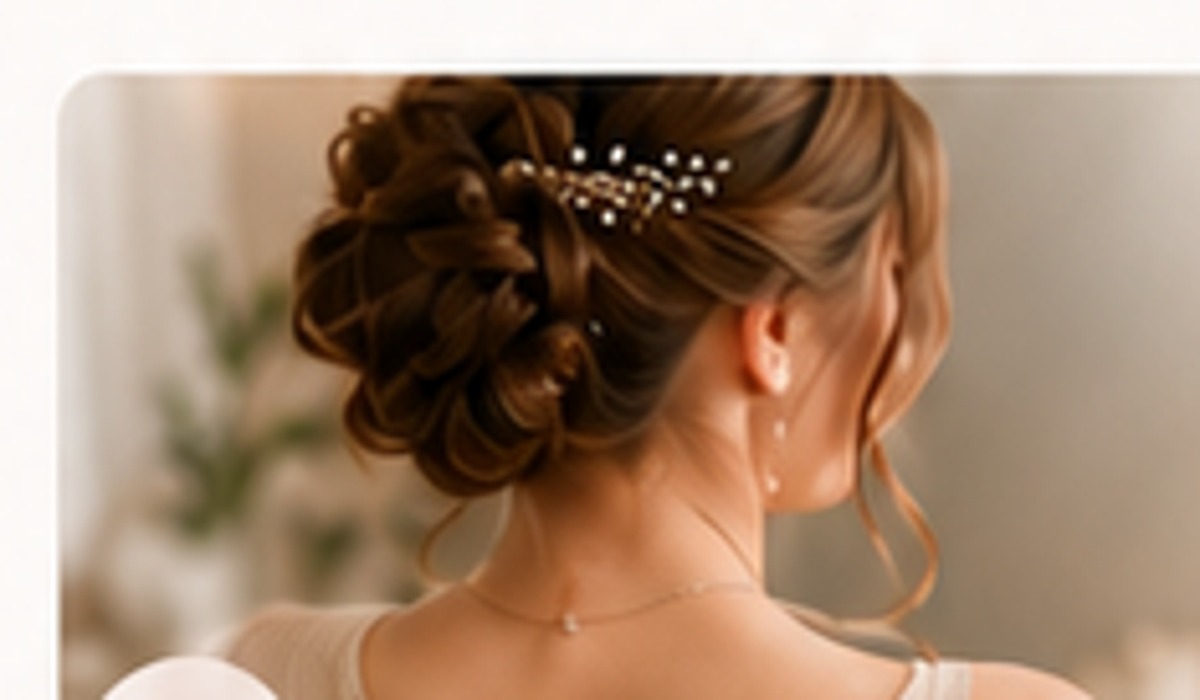 Brautfrisur mit elegantem Hochstecklook
